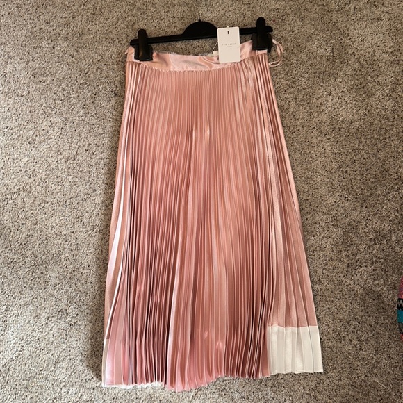 Ted Baker Skirts Ted Baker Pink Satin Midi Skirt Poshmark